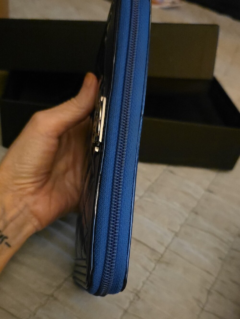Chanel Boy Wallet/ In Cobalt Blue/ 100% Authentic - Picture 7 of 15